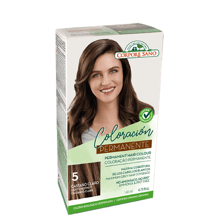 Coloração Permanente 5. Castanho Claro, biológico
