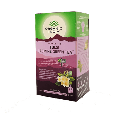 Tulsi Jasmine Green Tea, biológico, sem glúetn