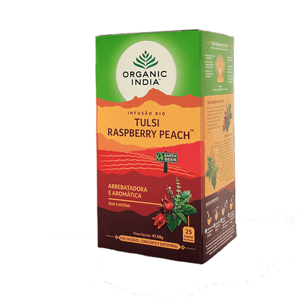 Tulsi Raspberry Peach, biológico, sem glúten