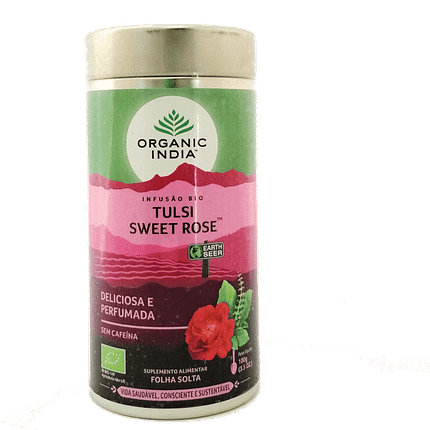 Tulsi Sweet Rose Folha, infusão biológica