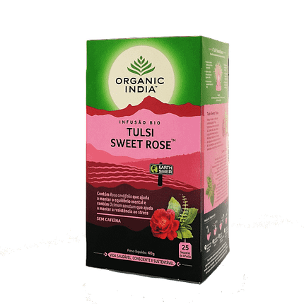 Tulsi Sweet Rose, biológico, sem glúten