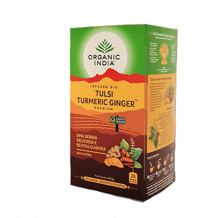 tulsi turmeric ginger 25saq organic india