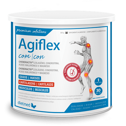 Agiflex em Pó, suplemento alimentar sem álcool, sem glúten, sem lactose