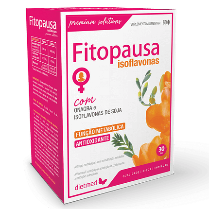 Fitopausa Isoflavonas, suplemento alimentar sem glúten, sem lactose