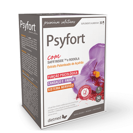 Psyfort, sem açúcar, sem glúten, sem lactose, sem soja