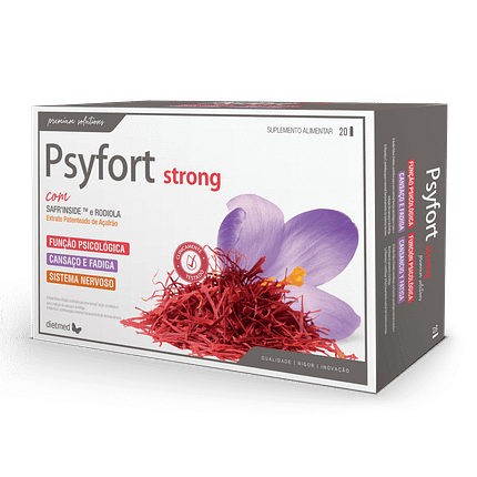 Psyfort Strong, suplemento alimentar sem álcool, sem soja, sem glúten, vegan