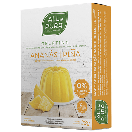 Gelatina Zero Ananás, sem lactose