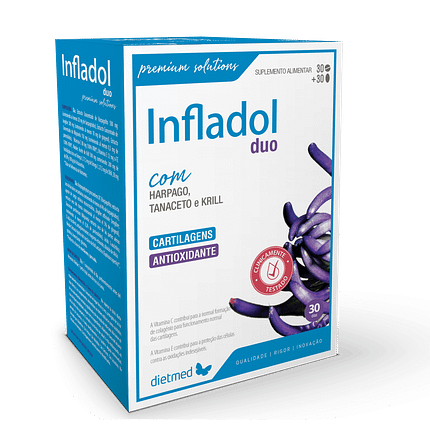 Infladol, suplemento alimentar sem açúcar, sem glúten