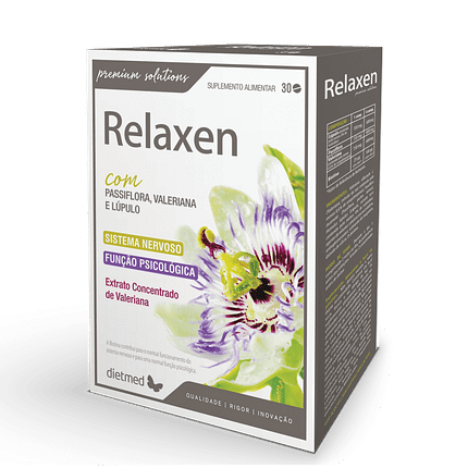 Relaxen, sem glúten, sem açúcar, sem soja, sem lactose, vegan