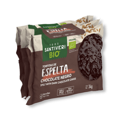 Bolachas de Espelta Cobertas com Chocolate Preto Alimentação Santiveri