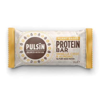 Barra Proteica de Pepitas de Chocolate e Baunilha, sem glúten, sem lactose, sem soja, vegan