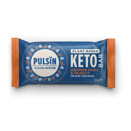 Keto Bar com Pepitas de Chocolate, Laranja e Amendoim, sem glúten, sem lactose, vegan