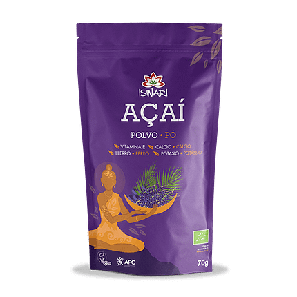 Açaí Liofilizado, biológico, sem glúten, vegan