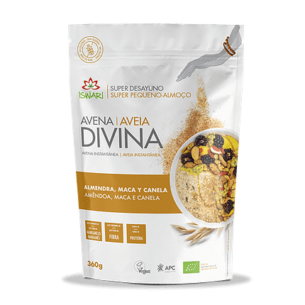 Aveia Divina Amêndoa, Maca e Canela, biológica, sem glúten, vegan