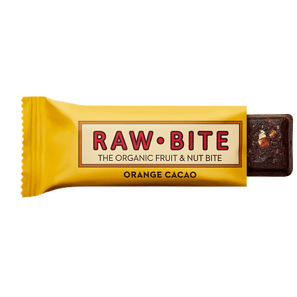 Barra de Laranja Cacau RawBite, biológica, sem açúcar, vegan