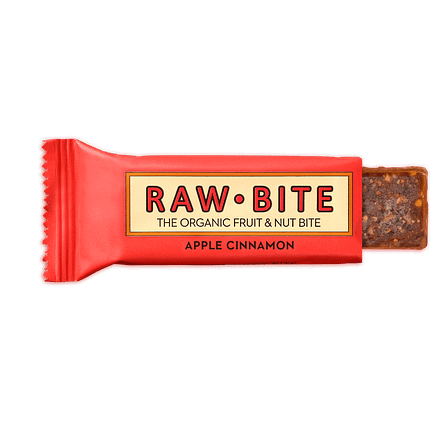 Barra de Maçã e Canela RawBite, biológica, sem açúcar, sem glúten, vegan