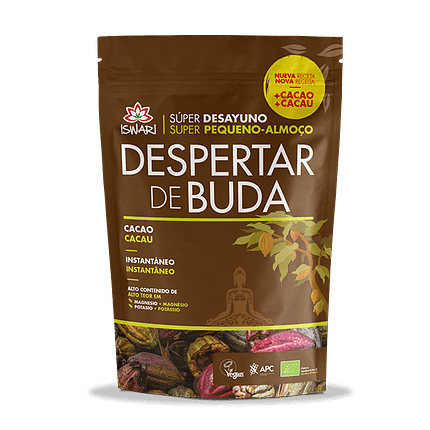 Despertar de Buda Cacau, biológico, sem glúten, vegan