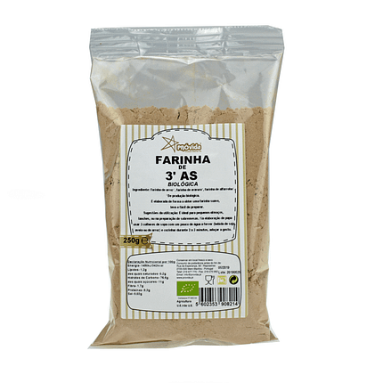 Farinha de 3' AS, farinha de arroz, araruta e alfarroba, de produção biológica