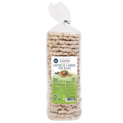 Galetes de 5 Cereais com Algas, biológicas