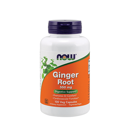 Raiz de Gengibre (Ginger Root) 500mg, suplemento alimentar sem glúten, sem soja, vegan e vegetariano
