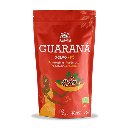 Guaraná em Pó Bio, sem glúten, vegan