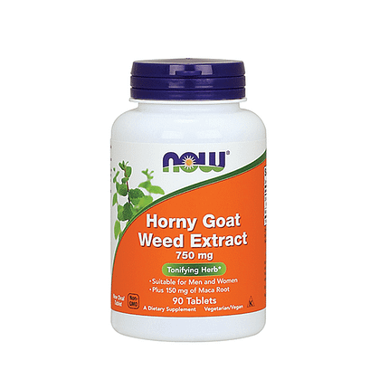 Horny Goat Weed Extract 750mg, suplemento alimentar sem glúten, sem soja, vegan e vegetariano