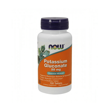 Potassium Gluconate, sem glúten, sem soja, vegan e vegetariano