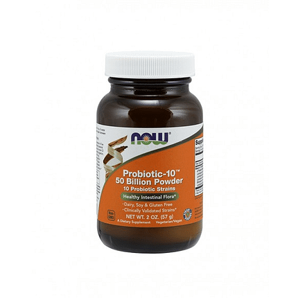 Probiotic-10™ 50 Billion Powder, suplemento alimentar sem glúten, sem soja, vegan, vegetariano