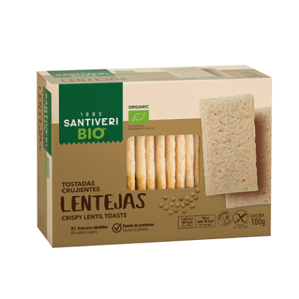 Tostas Crocantes de Lentilhas Santiveri Alimentação