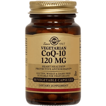 CoQ10 120 mg, suplemento alimentar sem açúcar, sem sal, vegan