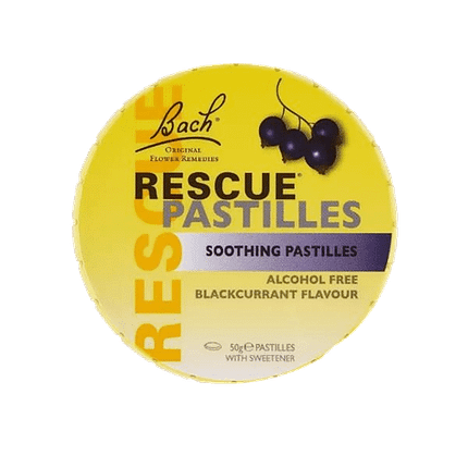 Rescue Pastilhas sabor a Groselha Preta, sem álcool