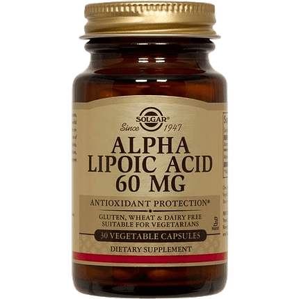 Alpha-Lipoic Acid 60 mg, suplemento alimentar sem açúcar, sem sal, vegan