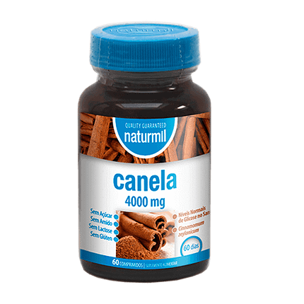 Canela, suplemento alimentar sem açúcar, sem glúten, sem lactose