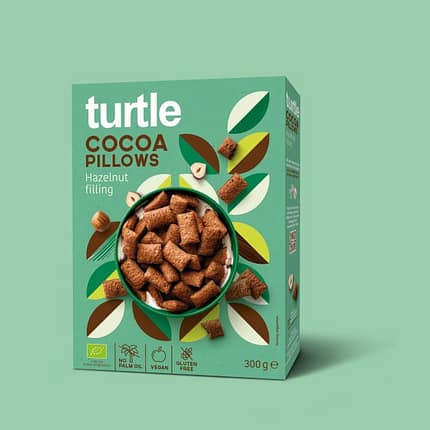 Cocoa Pillows, com ingredientes biológicos, sem glúten, vegan