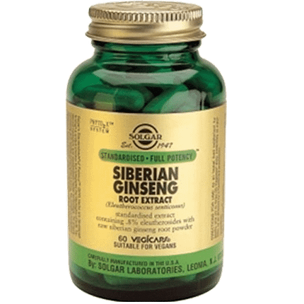 Siberian Ginseng, suplemento alimentar sem açúcar, sem sal, vegan