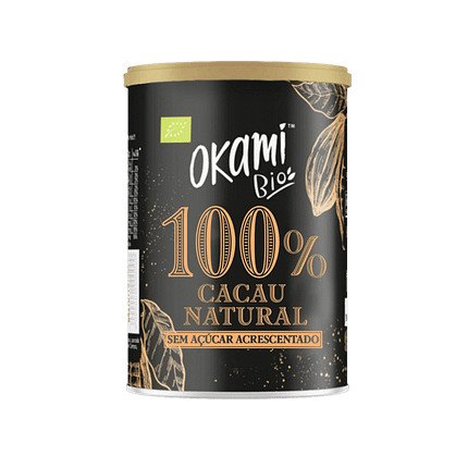 Cacau 100% Instant, biológico, sem açúcar, sem glúten, sem lactose