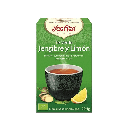 Chá Verde Gengibre e Limão, biológico, sem glúten, vegan