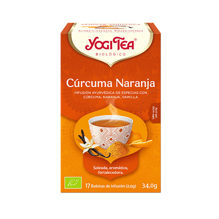 Infusão Curcuma Laranja, biológico, sem glúten, vegan