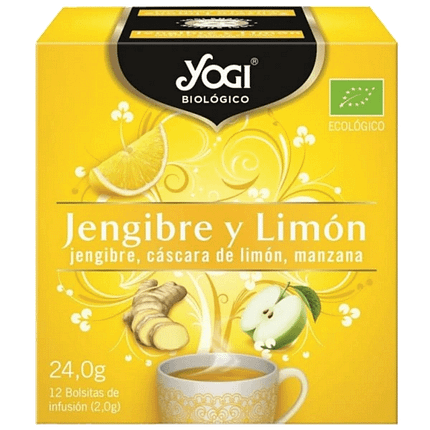 Infusão Gengibre e Limão, biológica, sem glúten, sem lactose, vegan