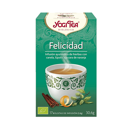 Infusão Felicidade, biológica, sem glúten, vegan