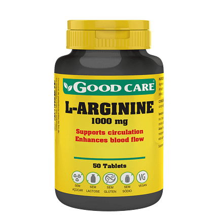 L-Arginine, suplemento alimentar sem açúcar, sem glúten, sem lactose, vegan