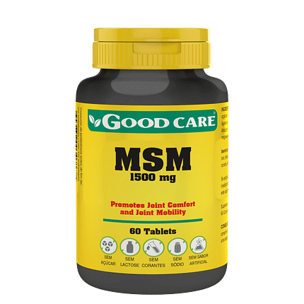 MSM, suplemento alimentar sem açúcar, sem glúten, sem lactose