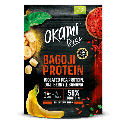 Proteína de Bagoji, biológica, sem açúcar, sem glúten, sem lactose, vegan