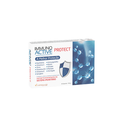 Immuno Active Protect, suplemento alimentar sem açúcar, sem glúten, sem lactose, sem soja