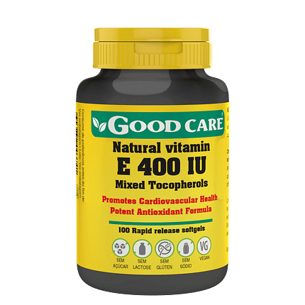 E 400 IU, suplemento alimentar sem açúcar, sem glúten, sem lactose