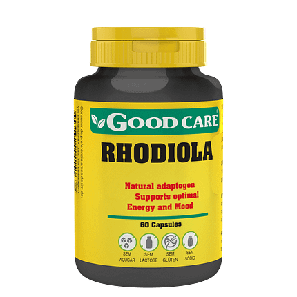 Rhodiola, suplemento alimentar sem açúcar, sem glúten, sem lactose, vegan