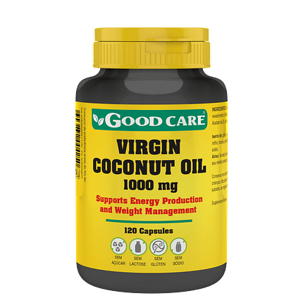 Virgin Coconut Oil, suplemento alimentar sem açúcar, sem glúten, sem lactose
