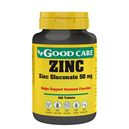 Zinc, suplemento alimentar sem açúcar, sem glúten, sem lactose