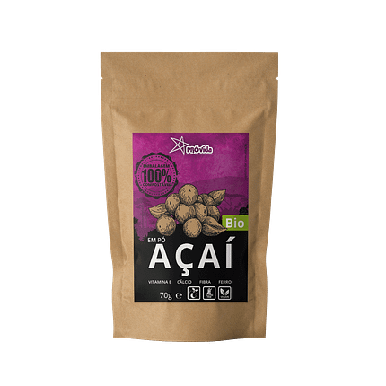 Açaí em Pó Bio, sem glúten, vegan