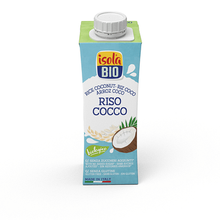 Bebida de Arroz com Coco, biológico, sem açúcar, sem glúten